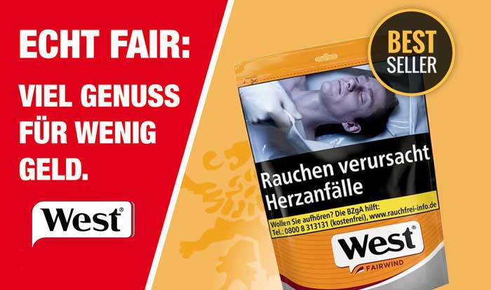 Fairwind Tabak: Diverse Sorten West Yellow Volumentabak kaufen