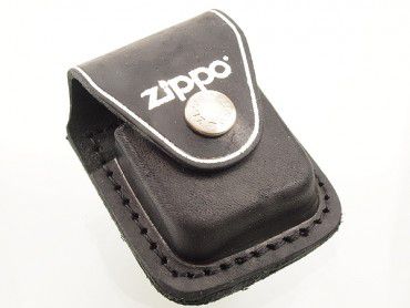 Zippo Pouch Leder schwarz mit Lasche 