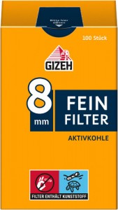 Gizeh Feinfilter Aktivkohle / 100 Stück 