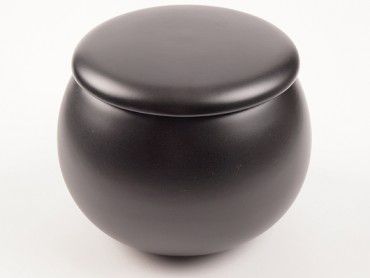 Tabaktopf Keramik schwarz matt 