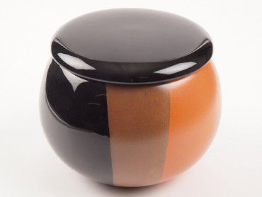 Tabaktopf Keramik schwarz/braun #1 