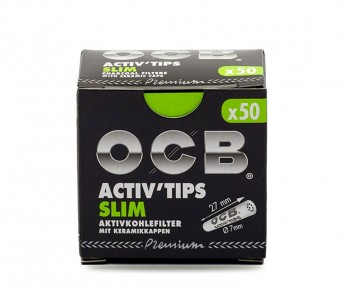 OCB Activ Tips Slim Aktivkohlefilter 7mm / 50 Stück 